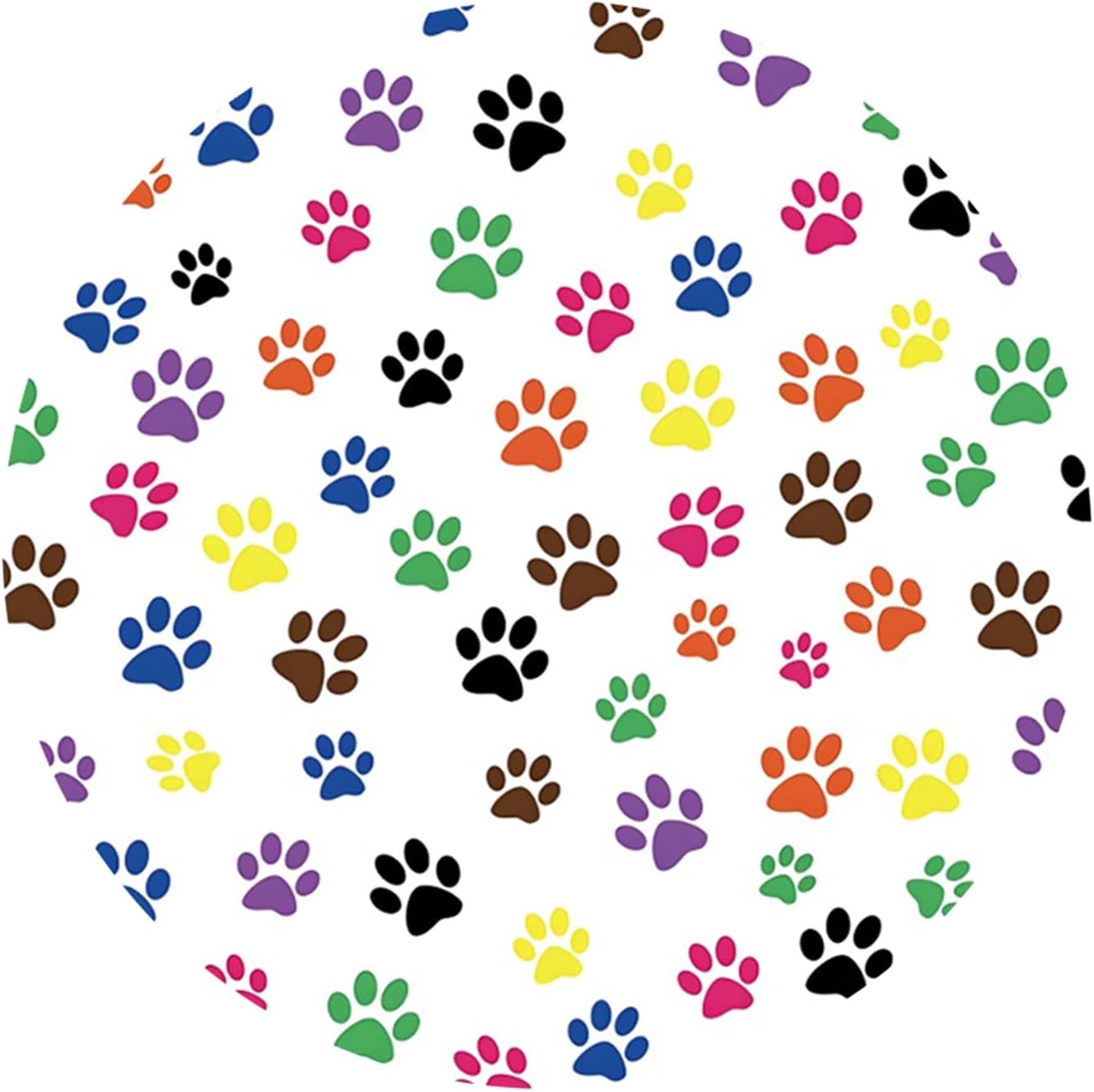 Renaiss 7x7ft Round Pet Paws Backdrop Cover