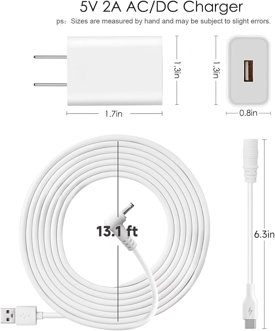 2 Pack Ring Indoor Outdoor Power Adapter Charger Cable