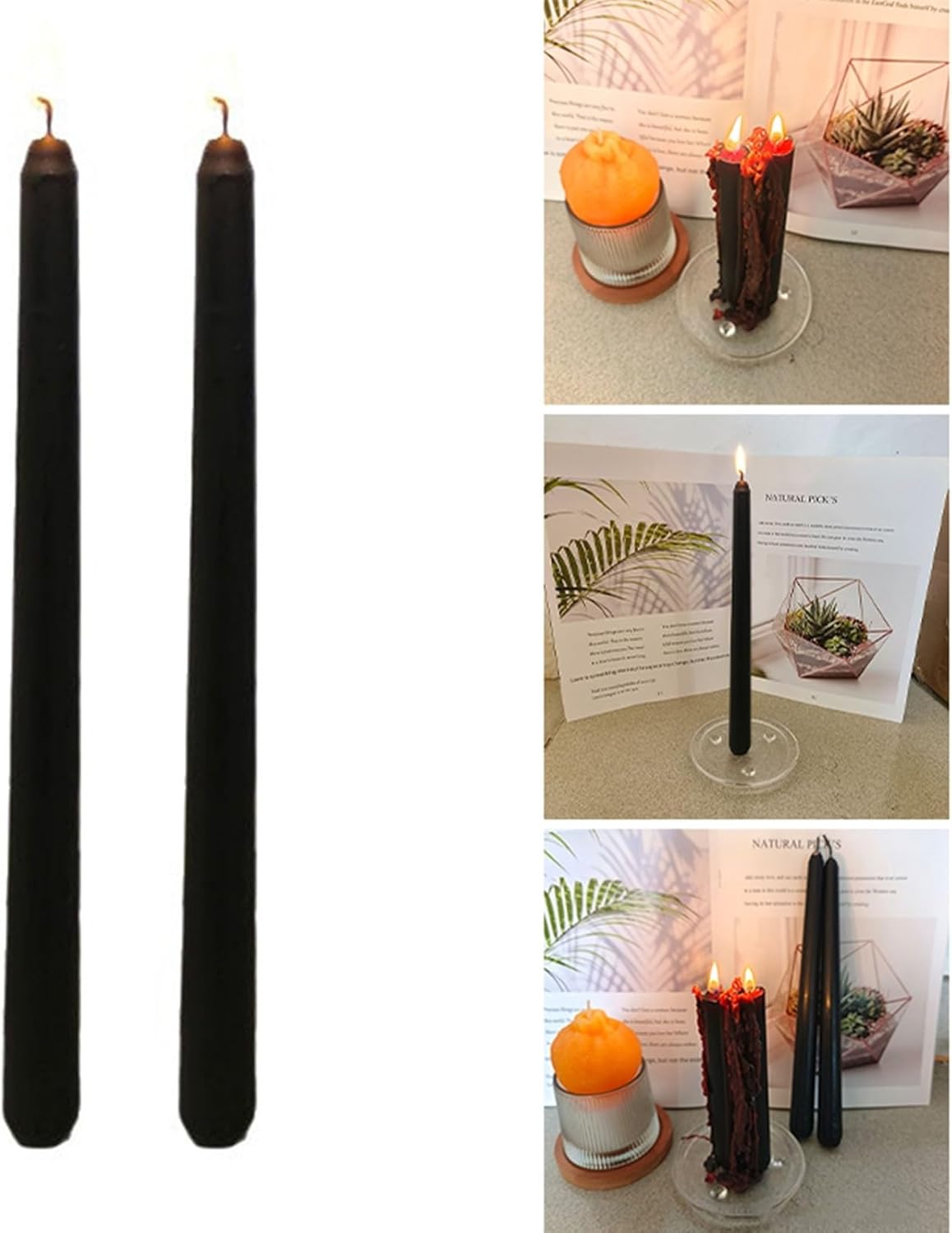 Halloween Candles 2 Pack Black Outside Red Inside