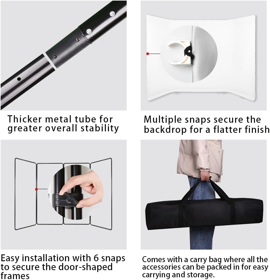 787ft x 1312ft White Photography Backdrop with Stand