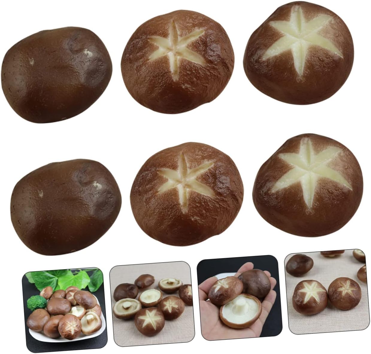 BESTYASH 6Pcs Bright Color Imitation Mushroom Photo Props