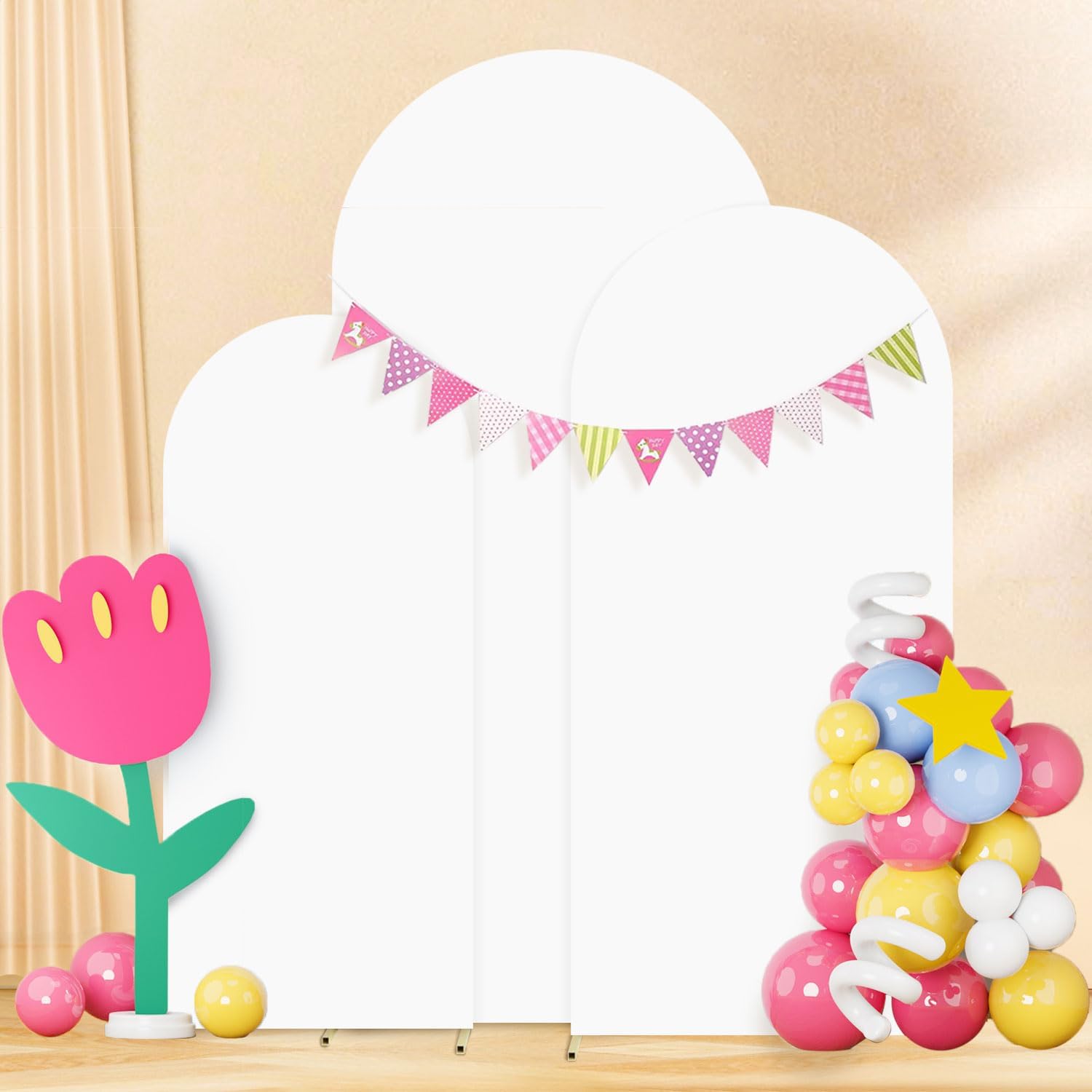 White Stretchy Arch Covers Set of 3 for Wedding