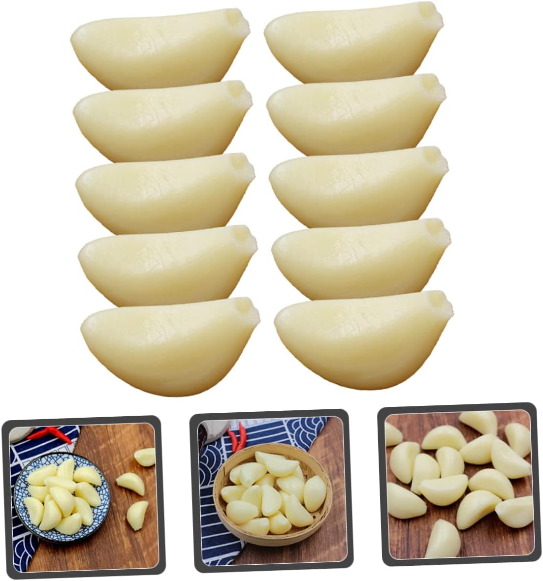 10pcs Realistic Simulated Garlic Cloves Display Props