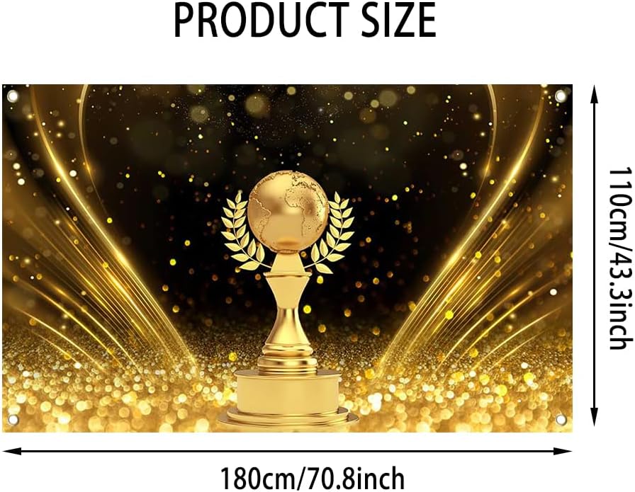 Lofaris Shiny Gold Glitter Winner Banner for Party Decor