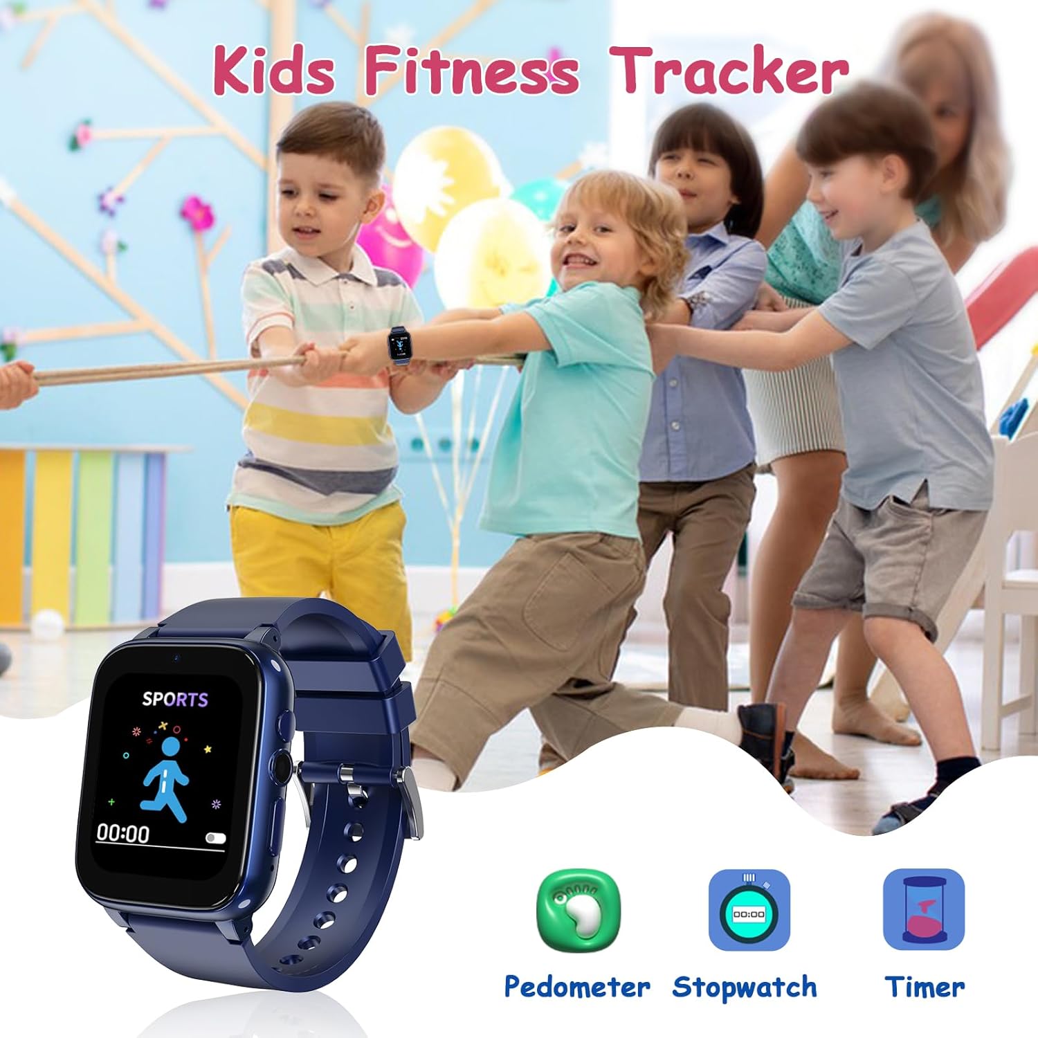 Goodatech Kids Smart Watch with HD Camera and Puzzle Games Blue
