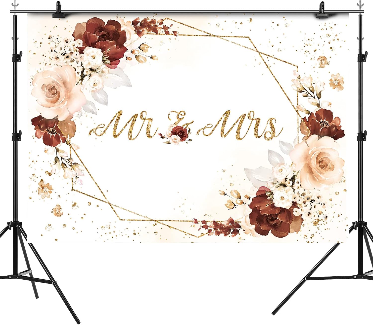 Mr Mrs Engagement Decor Backdrop 7x5ft Pink Floral Wedding
