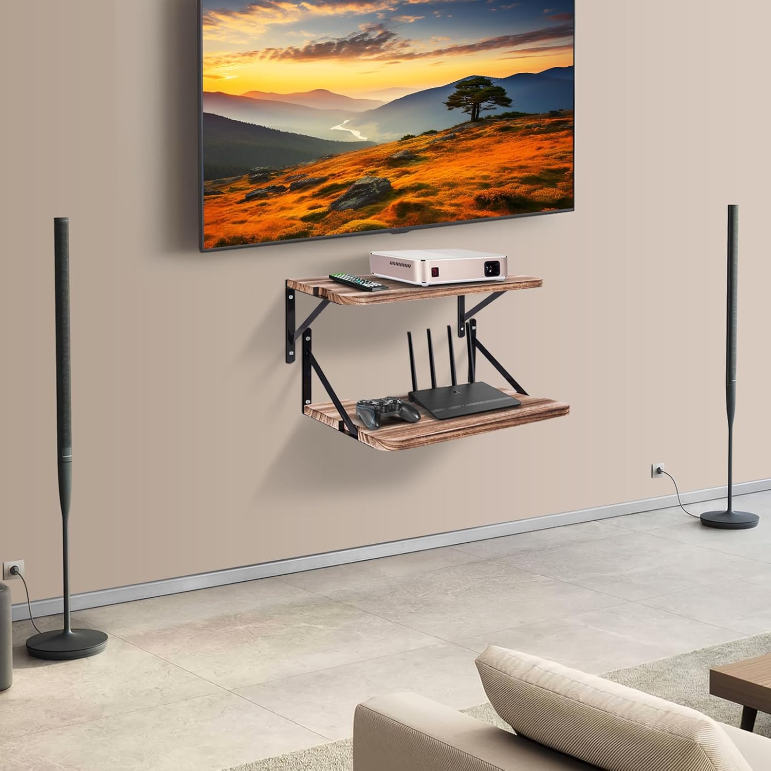 Projector Router Shelf - 162 x 11 Floating Mount Storage
