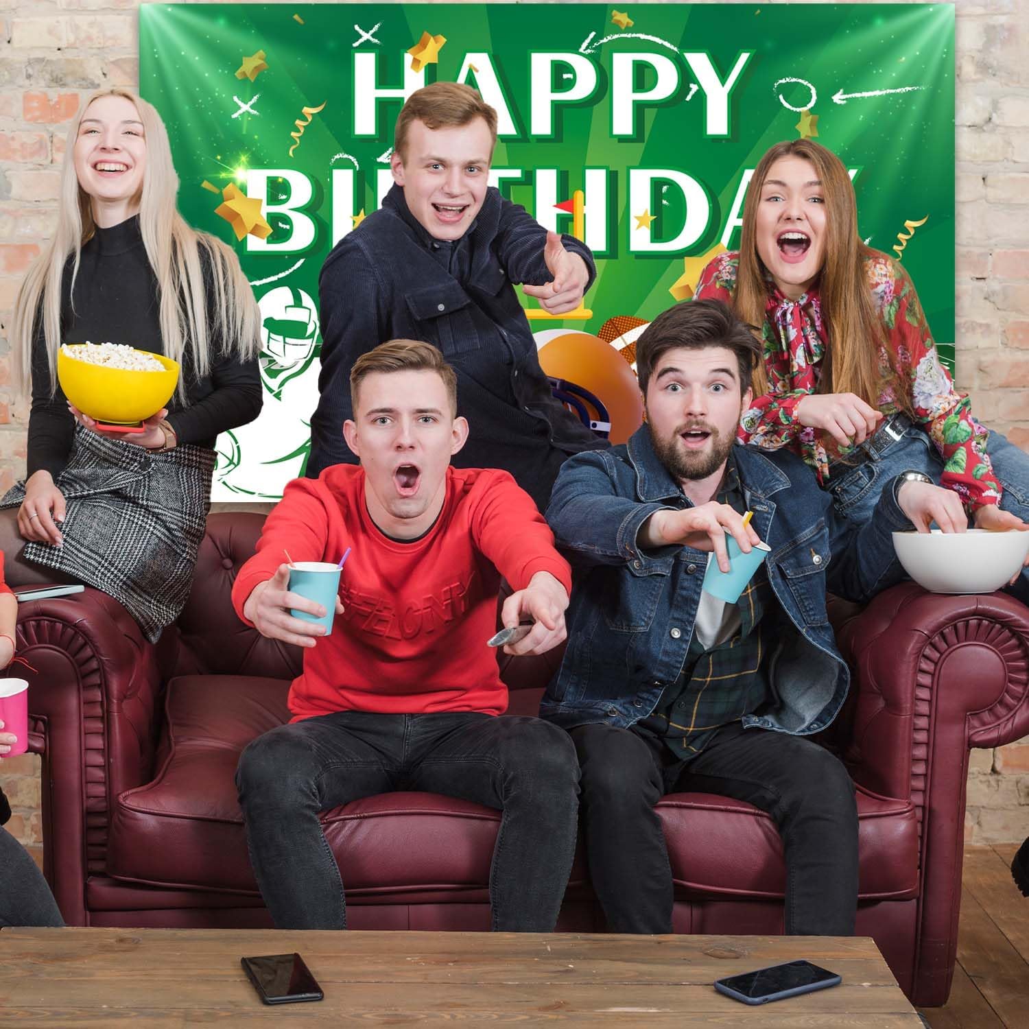 Football Party Backdrop 71x43 for Birthday Celebrations