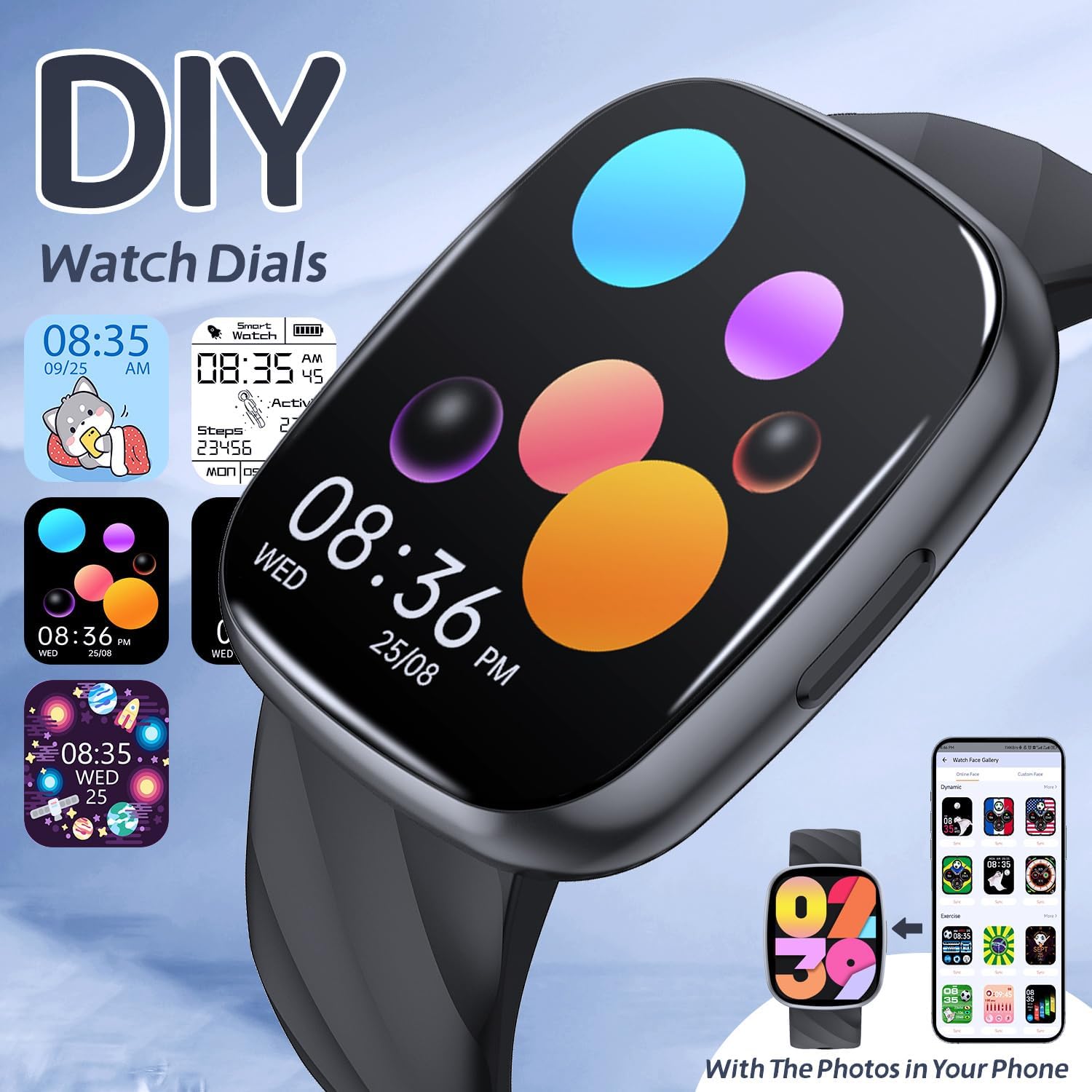 AYATAHA Smart Watch for Kids Ages 5-15 S60K Black
