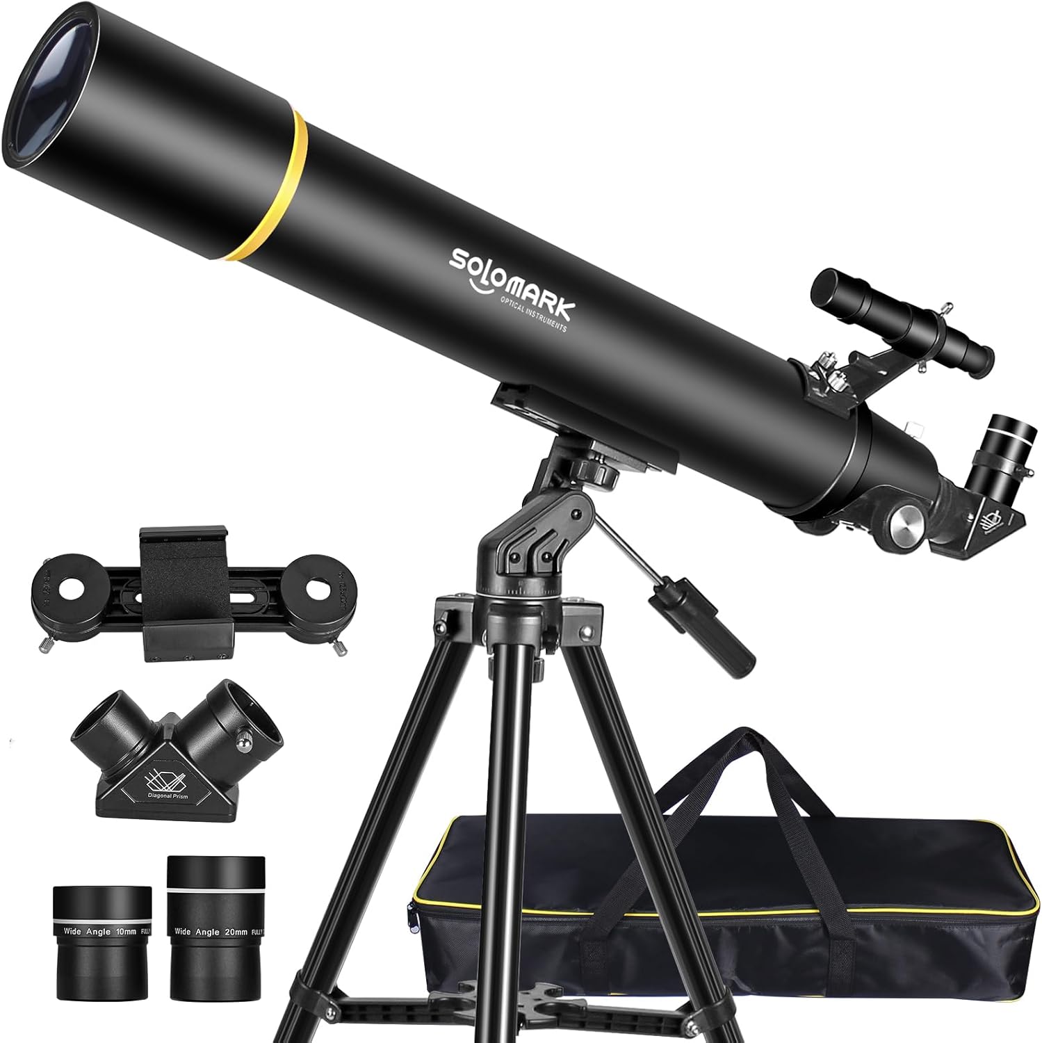 SOLOMARK 80mm Aperture Refractor Telescope for Adults Kids and Beginners