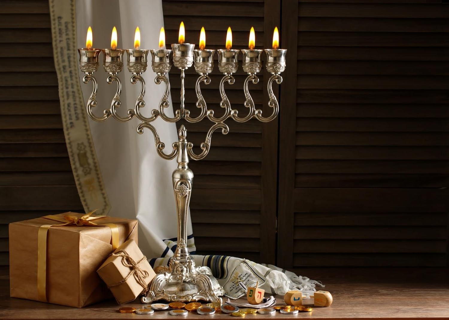 CORFOTO 8x6ft Hanukkah Religious Backdrop Banner