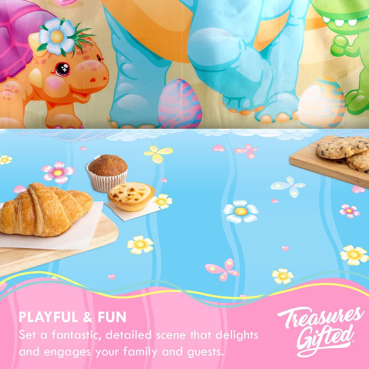 Treasures Gifted Girl Dinosaur Birthday Backdrop