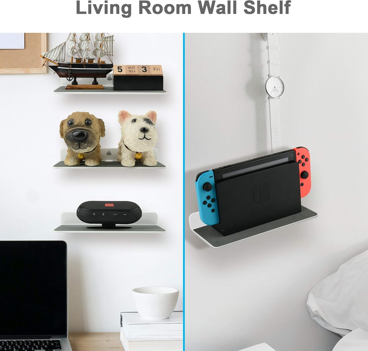 TXEsign Wall Shelf Speaker Mount 9-Inch White