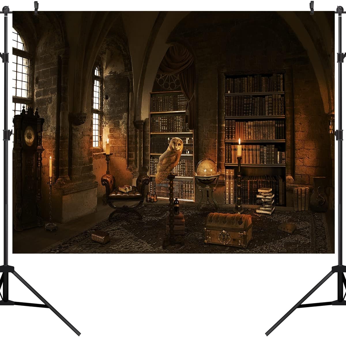 Halloween Bookshelf Backdrop for Photo Studio