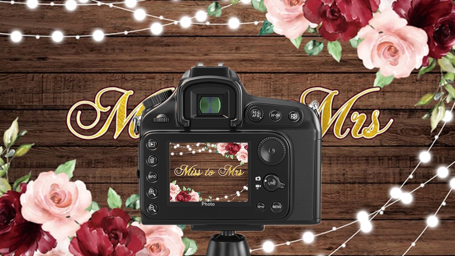 10x8ft Fabric Backdrop for Bridal Shower and Wedding Photography