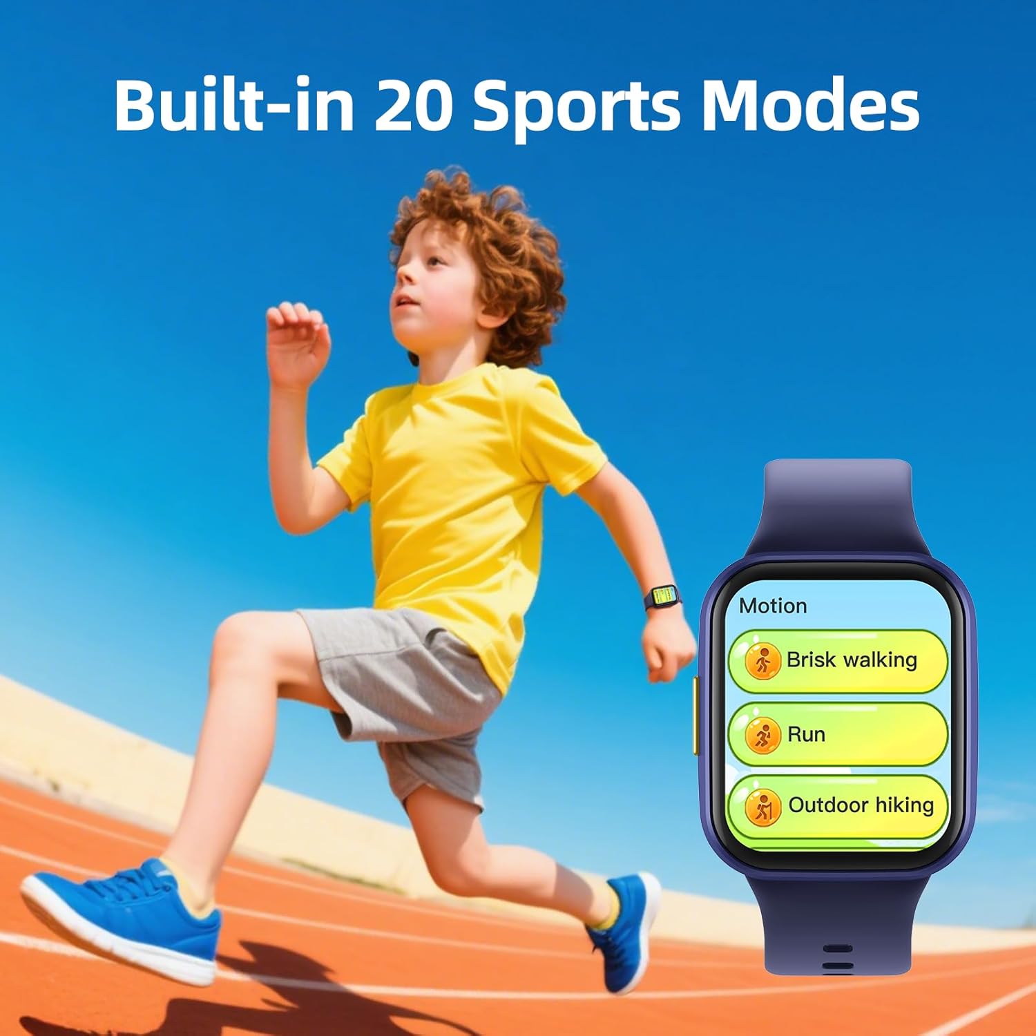 Parsonver Kids Smart Watch for Boys Girls Ages 6-12 Blue