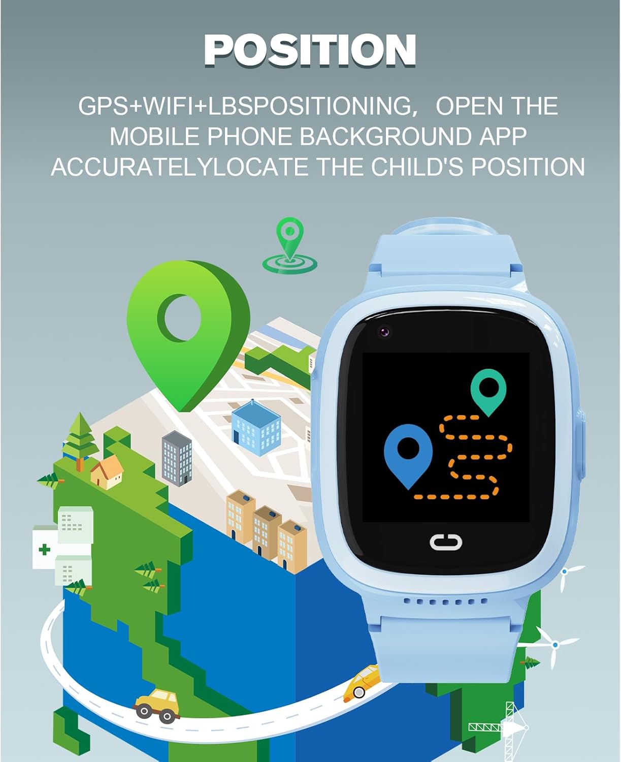 PTHTECHUS 4G Kids Smart Watch with GPS and SIM Card