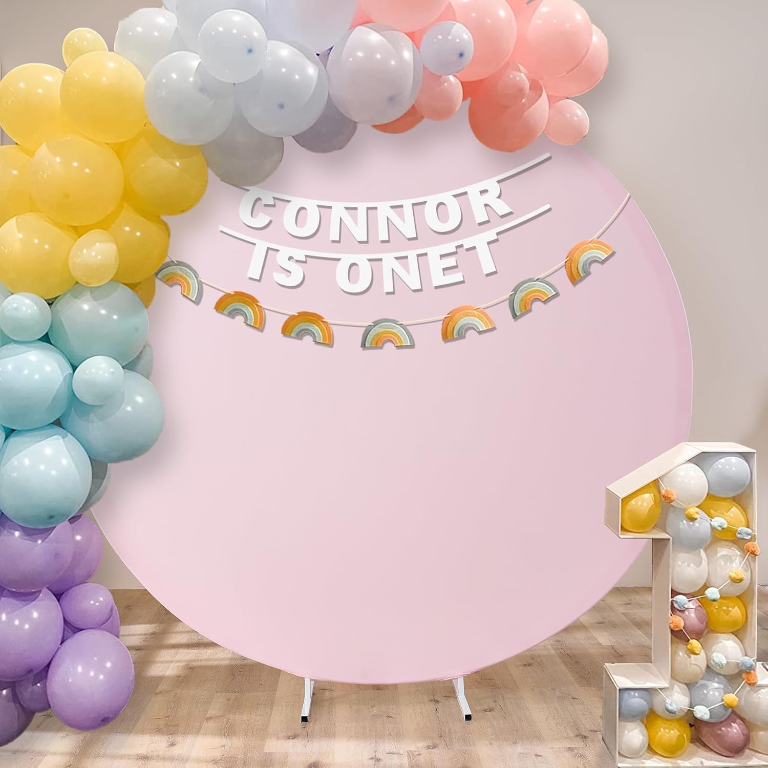 CORFOTO 8ft Custom Round Backdrop for Events and Decor