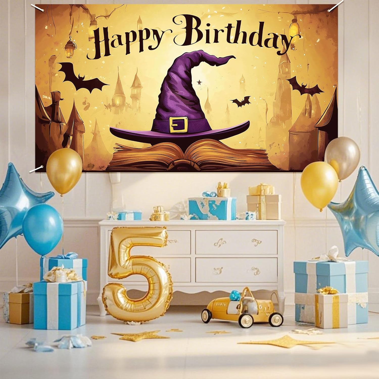 Magic Wizard Birthday Backdrop - 59x328ft