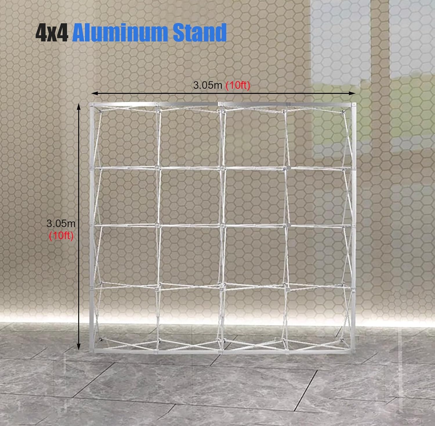 10x10 Tension Fabric Display Stand - Collapsible and Portable Trade Show Backdrop Frame