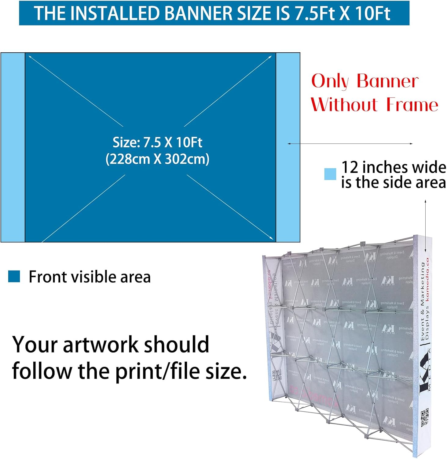 Custom Tension Fabric Display 75x10FT Trade Show Backdrop