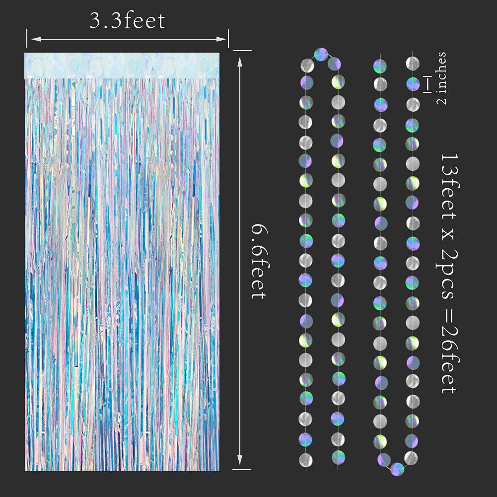 Cheerland Iridescent Tinsel Backdrop Curtain Set