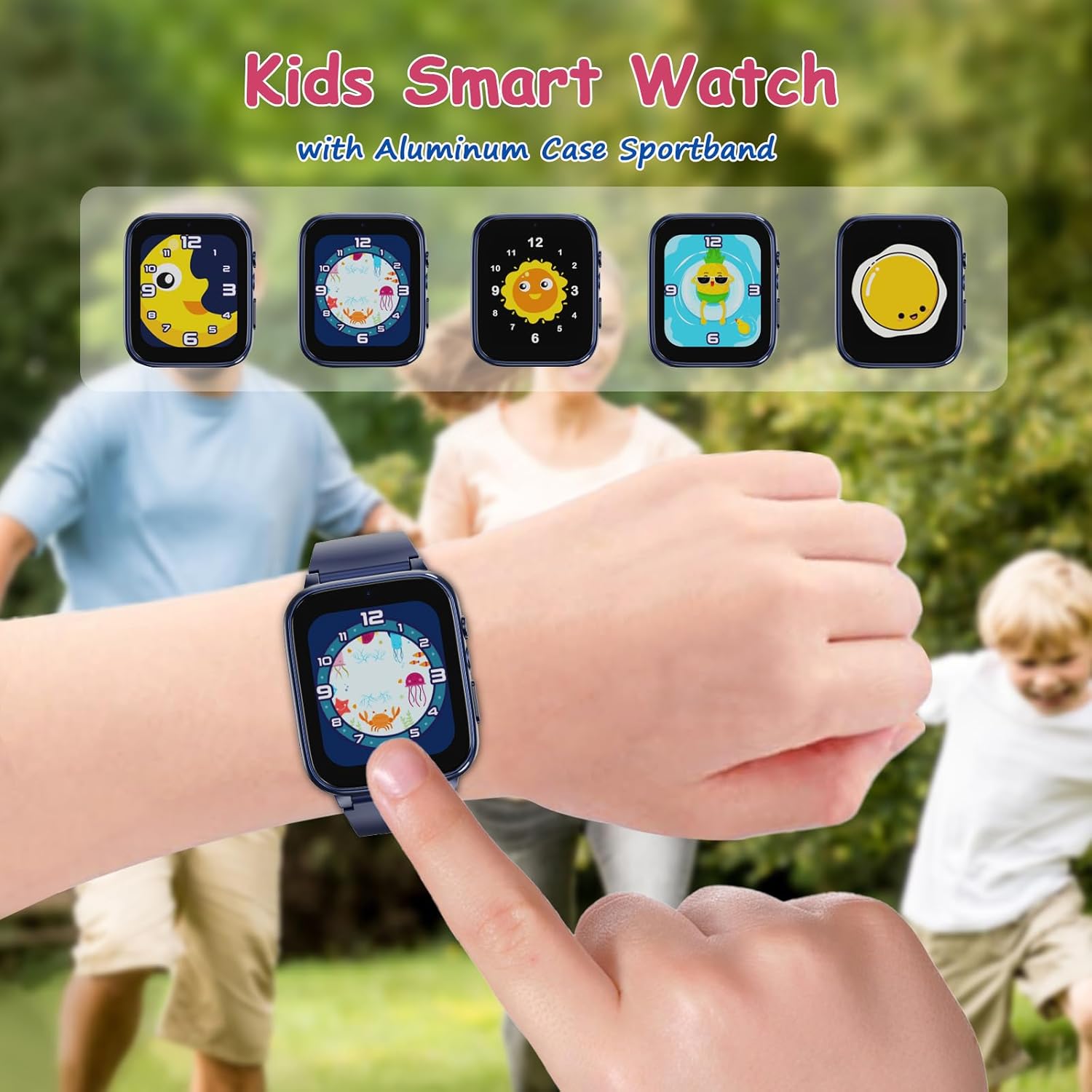 Goodatech Kids Smart Watch with HD Camera and Puzzle Games Blue