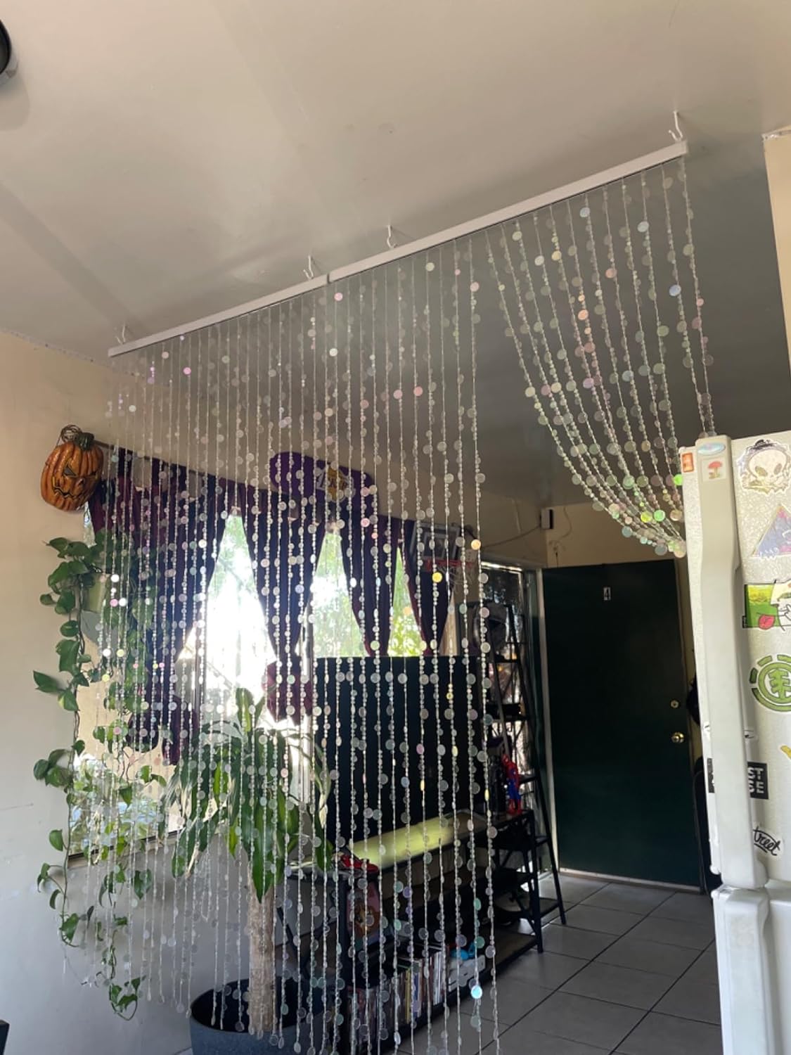 FlavorThings Silver Bubble Beaded Curtain 3x6