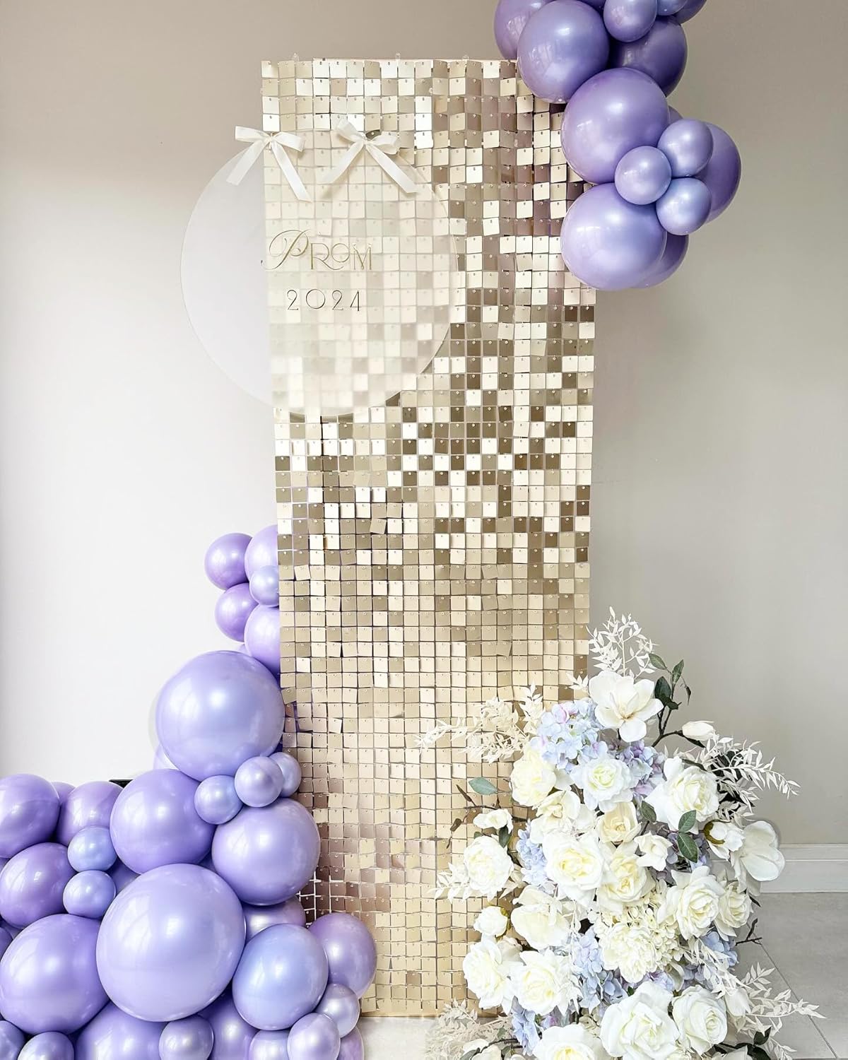 Shimmer Backdrop Light Gold Square 3ftx6ft for Events