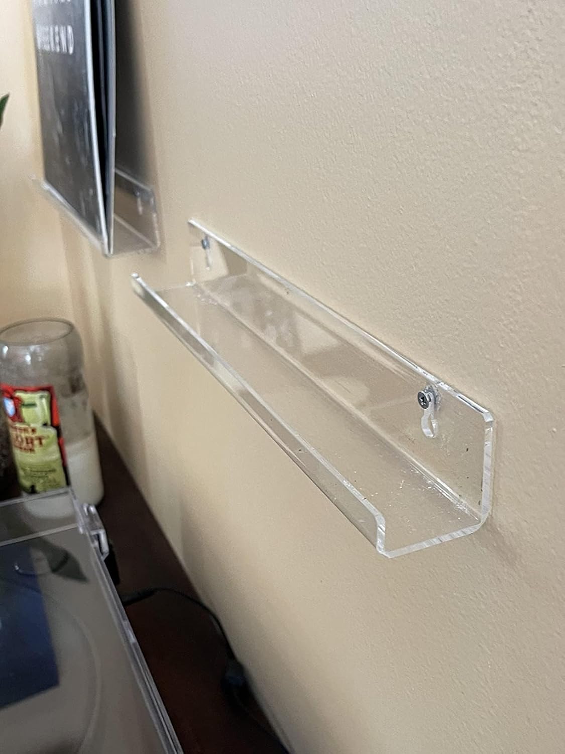 NIUBEE Clear Vinyl Shelf Wall Mount 6 Pack