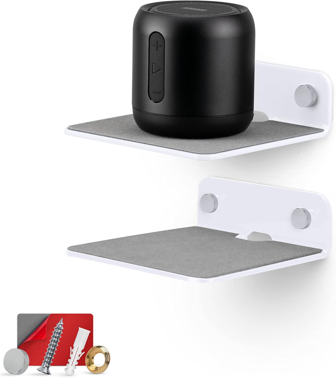 Brainwavz 2-Pack 4 Inch Floating Shelf Speaker Stand Holder