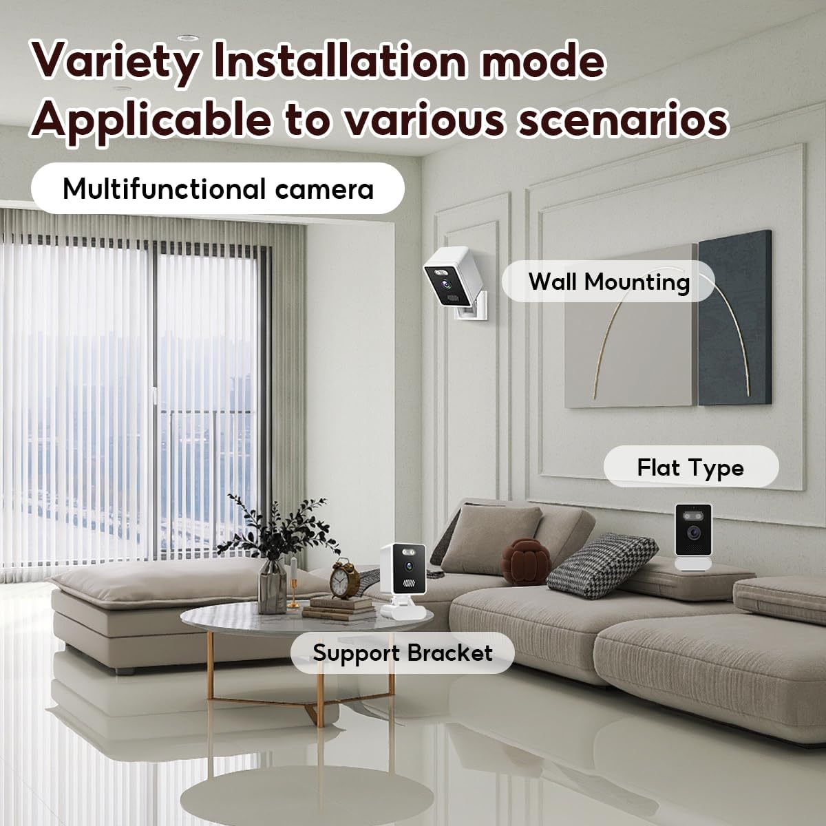 5MP 2K Window Camera with WiFi and Night Vision