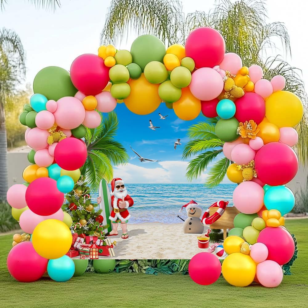 8x6 FT Summer Beach Christmas Party Backdrop