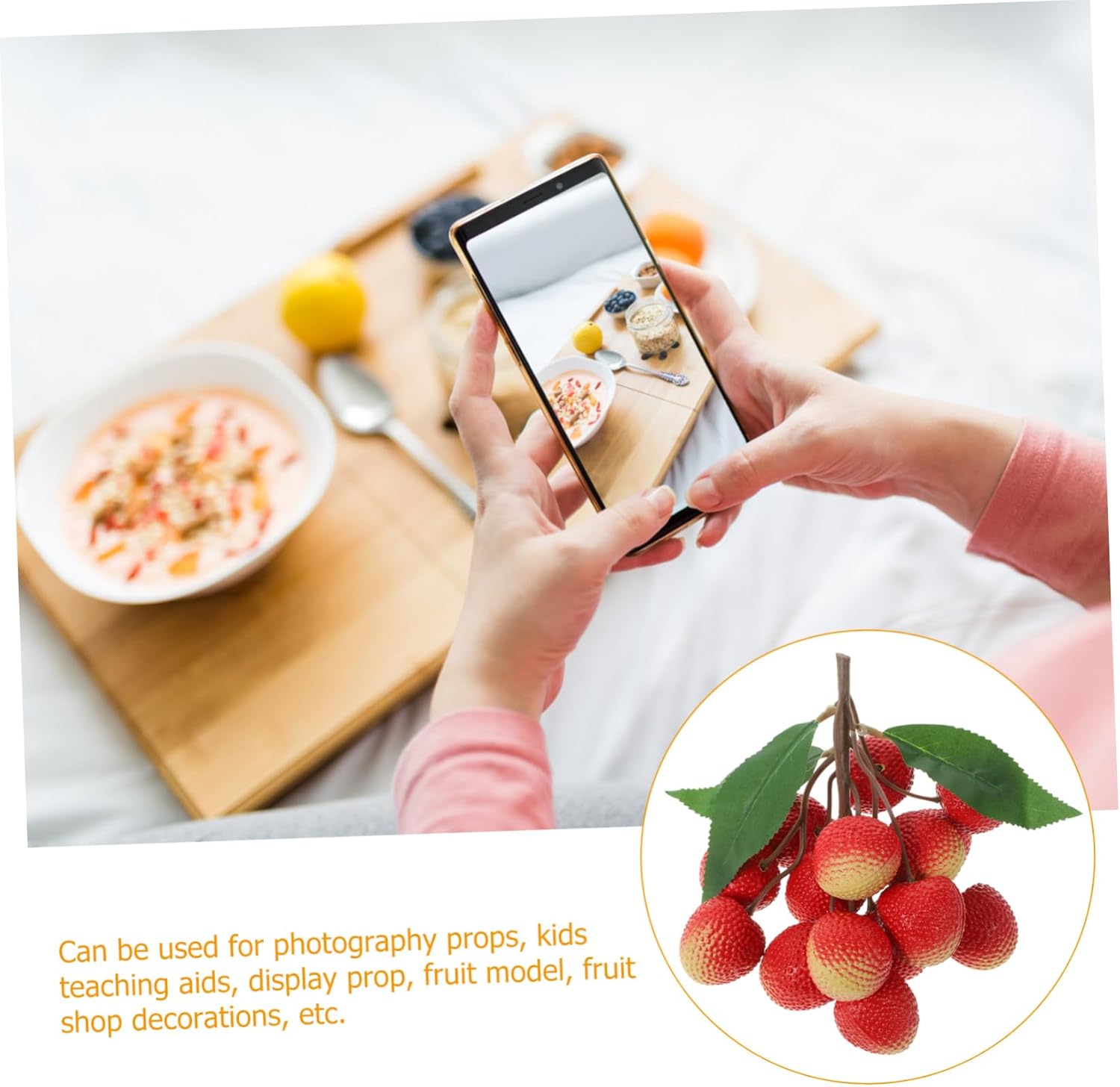 Wakauto Realistic Artificial Lychee Posing Prop