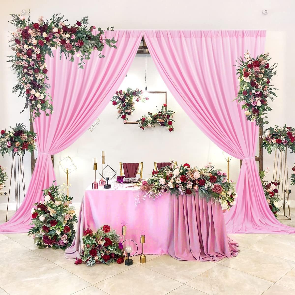 AK TRADING CO 10ft x 8ft Pink IFR Polyester Backdrop Drapes