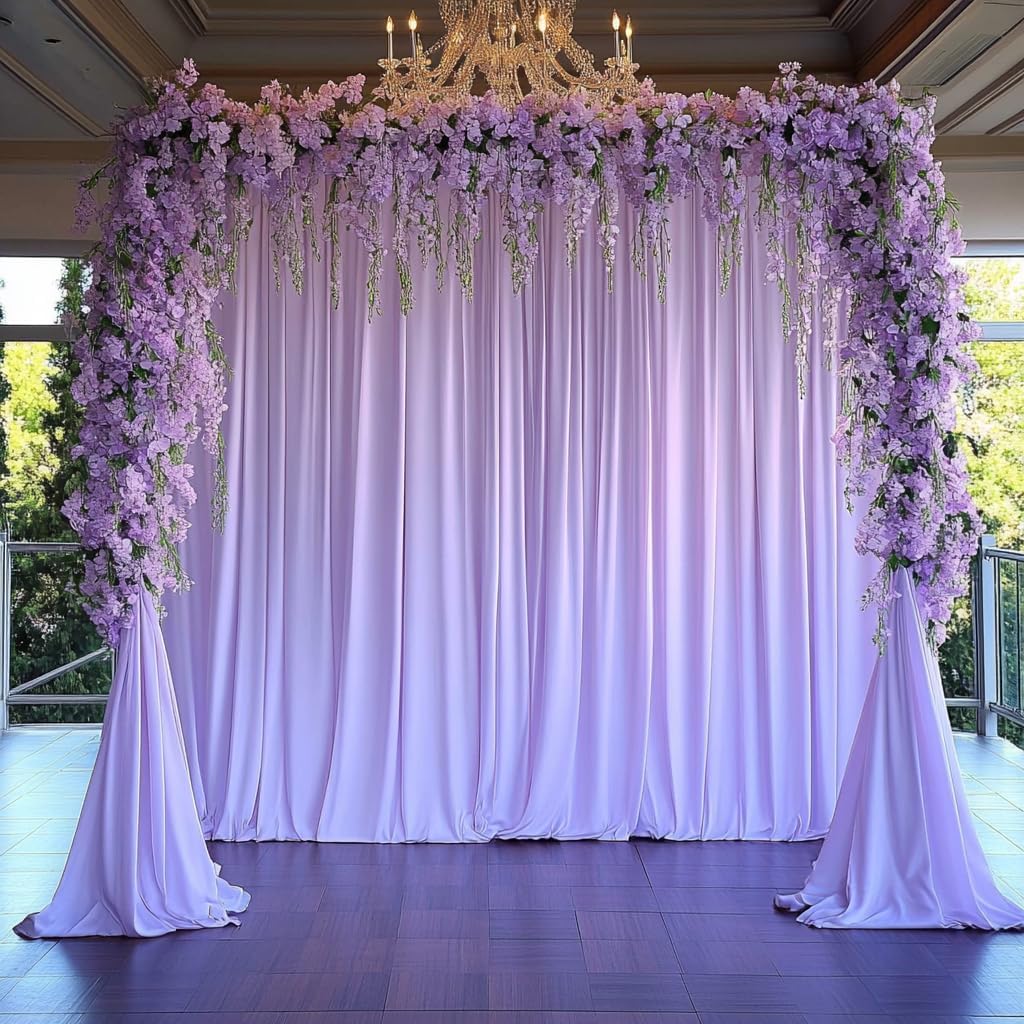 30ft x 10ft Lavender Wrinkle-Free Backdrop Drapes