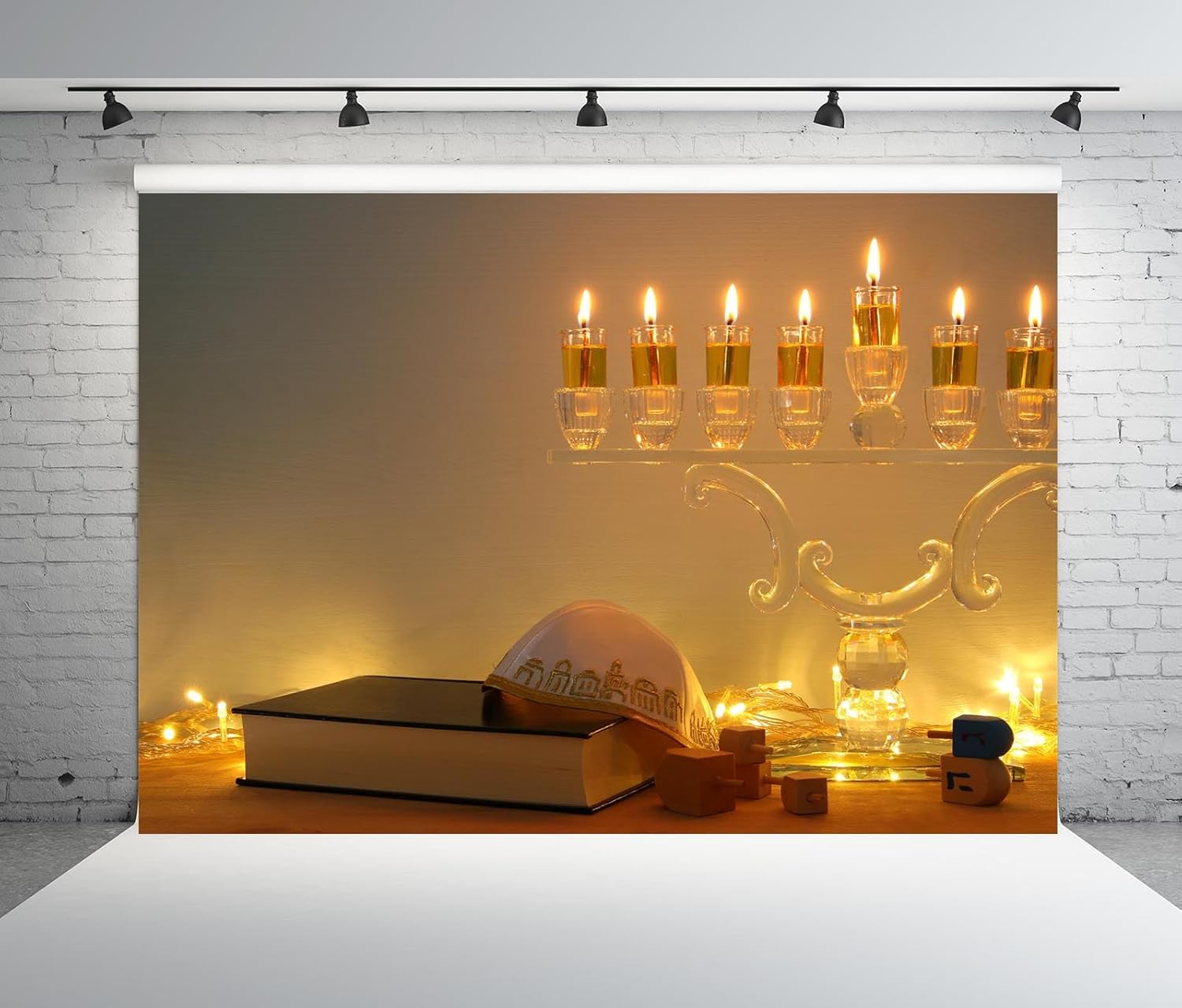 BELECO 8x6ft Hanukkah Backdrop for Party Decorations