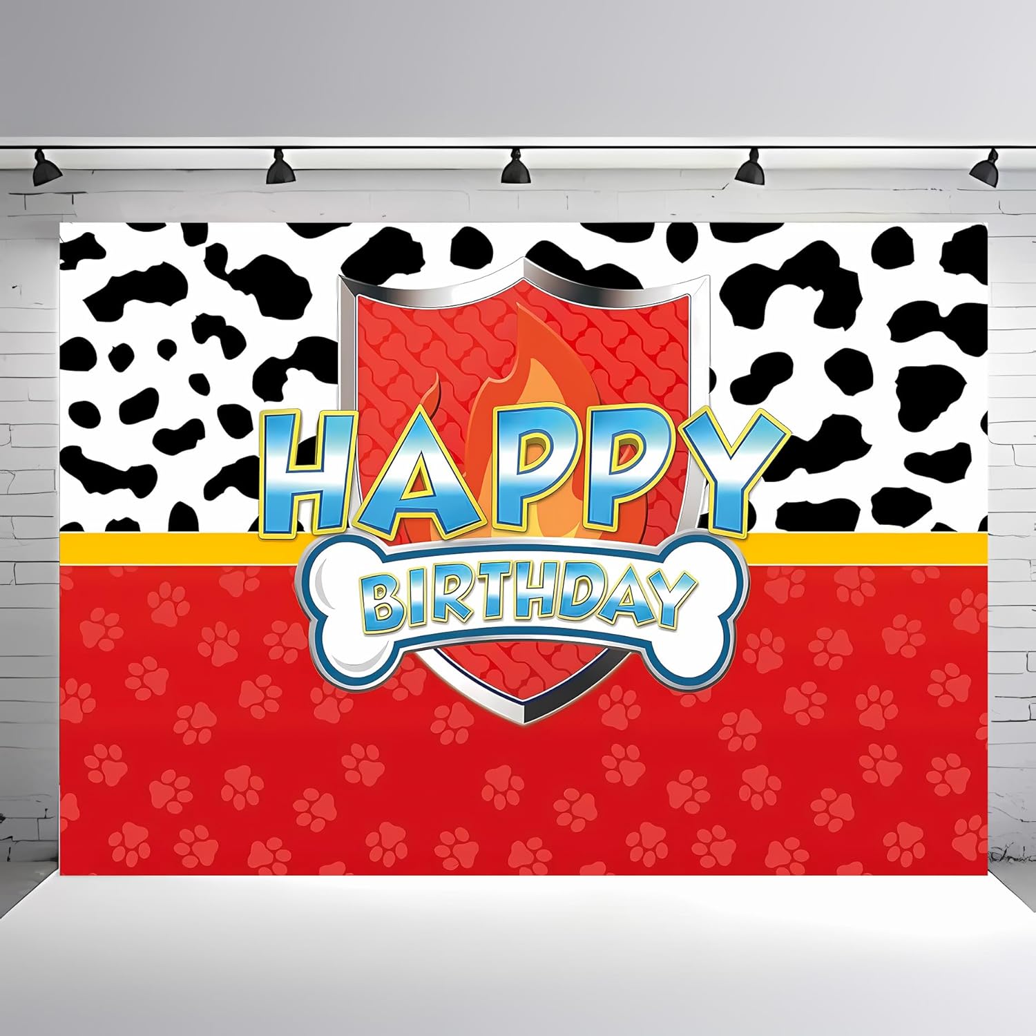 Red Dog Paw Photo Background for Studio and Parties