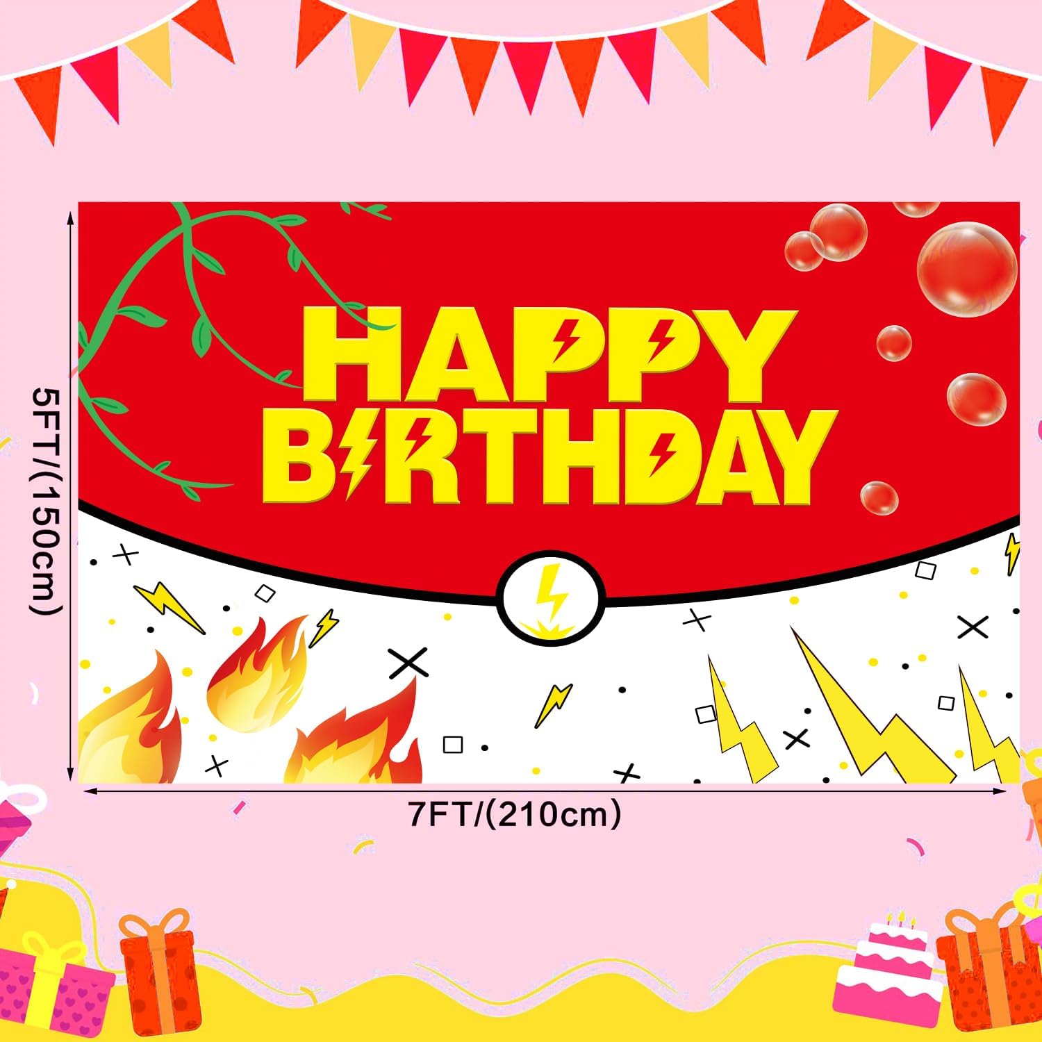 Cute Cartoon Birthday Backdrop for Kids