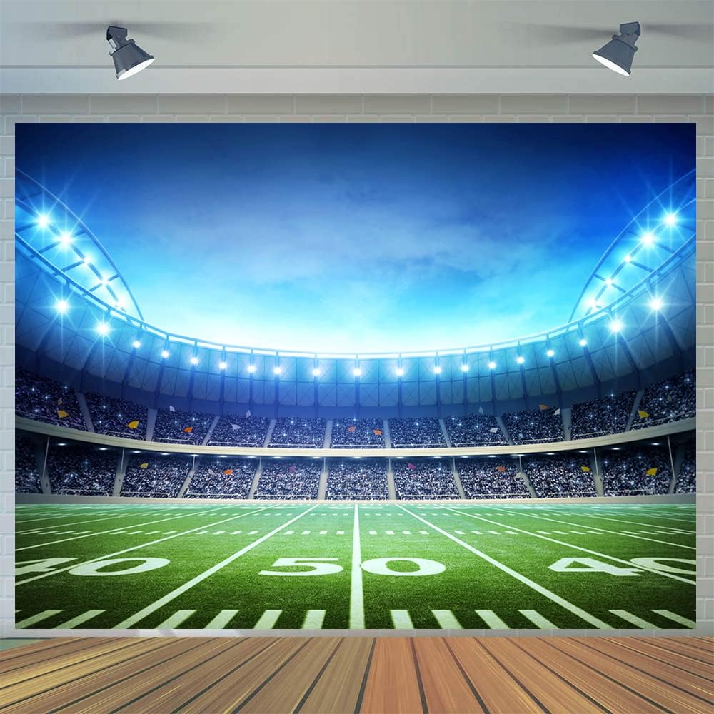 CYLYH 8x6ft Football Field Backdrop for Photography and Events