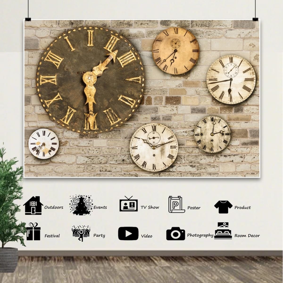 Vie Savaran 6x4ft Vintage Clock Backdrop