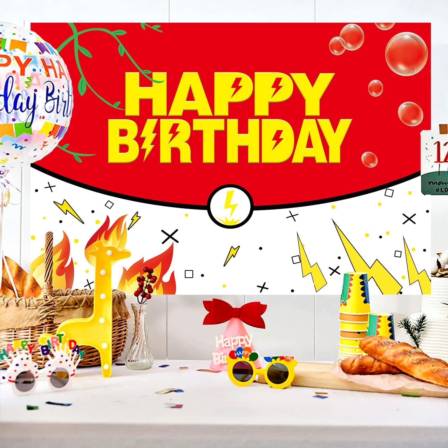 Cute Cartoon Birthday Backdrop for Kids