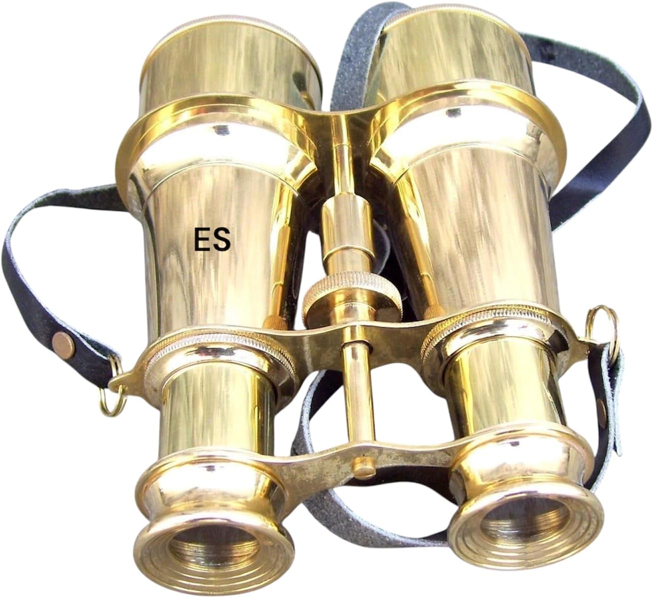 Nautical Victorian Brass Monocular Telescope with Leather Belt Case
