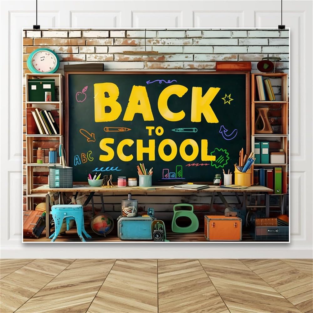 Back to School Backdrop 10x8ft Photo Studio Background for Parties