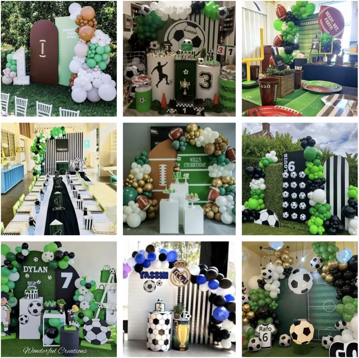 Sports Football Field Birthday Party Arch Backdrop Cover Decorations