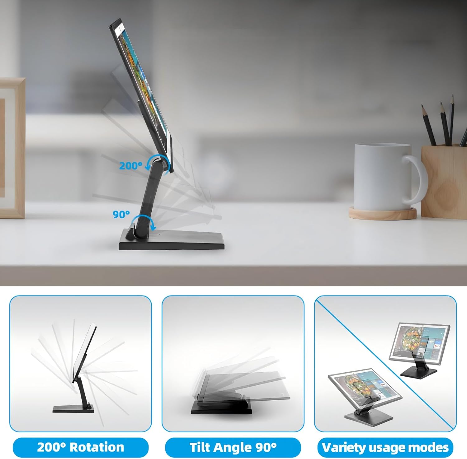 Jakeko Lay Flat Low Profile Monitor Stand For 14-24 Screens