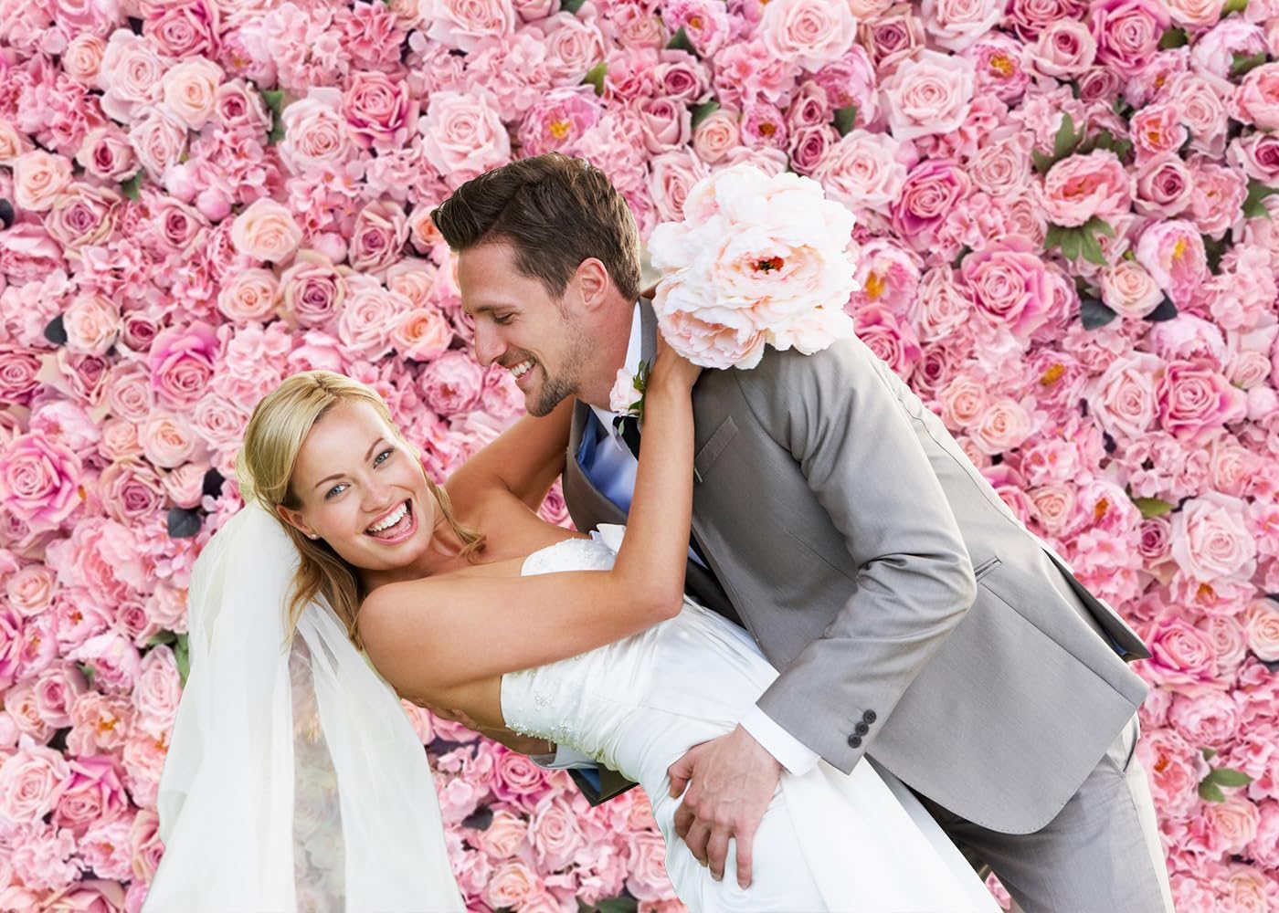 Pink Flowers Backdrop for Spring Tea Party and Birthday Events