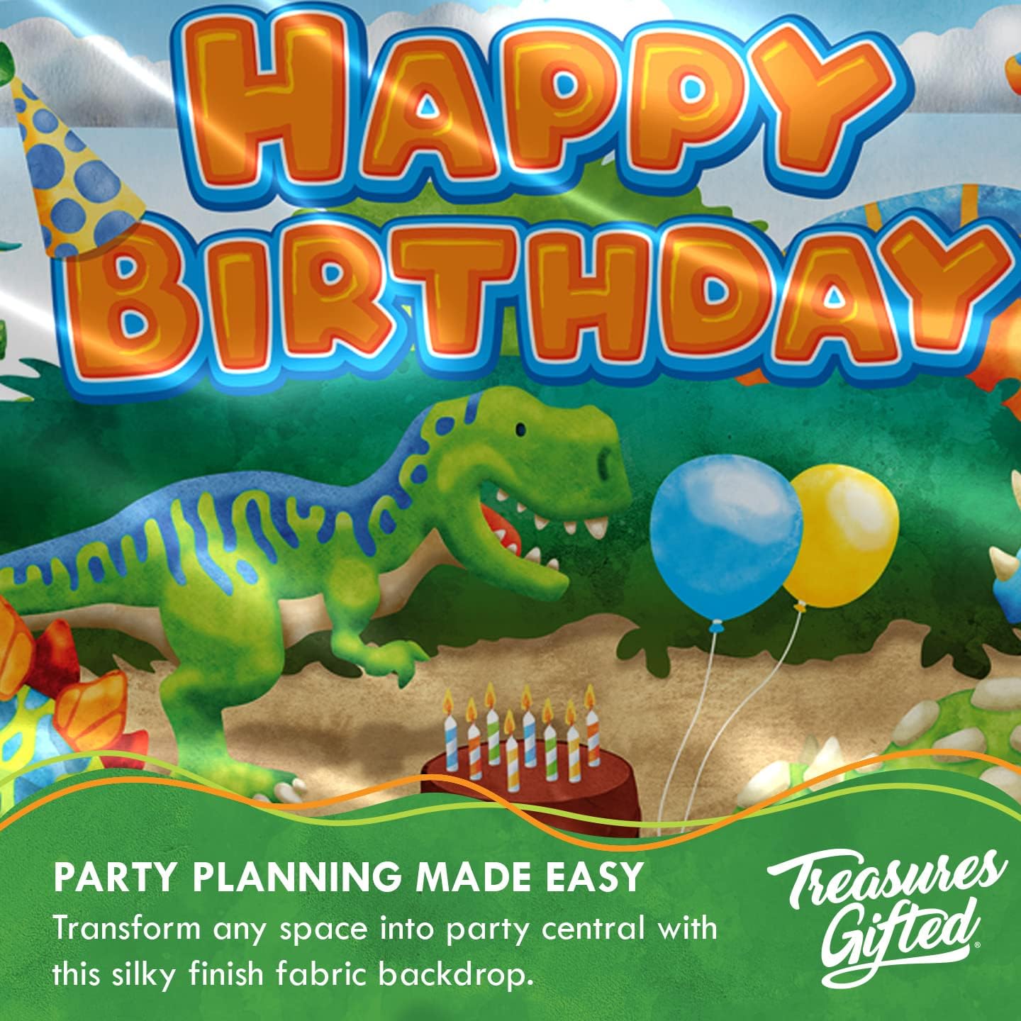 Treasures Gifted Dinosaur Backdrop 425ft x 6ft
