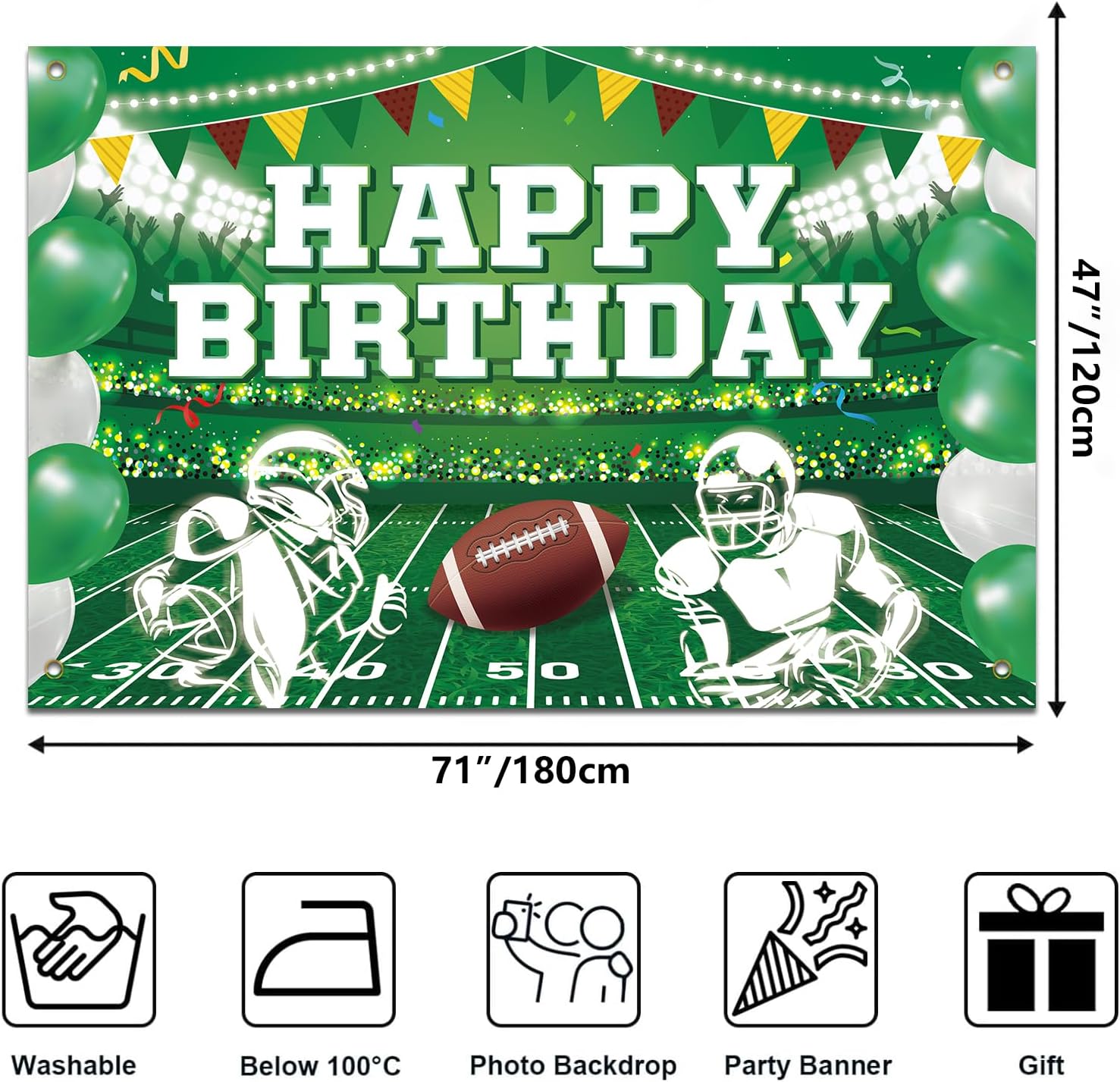 1 Pcs Football Backdrop for Parties and Photography