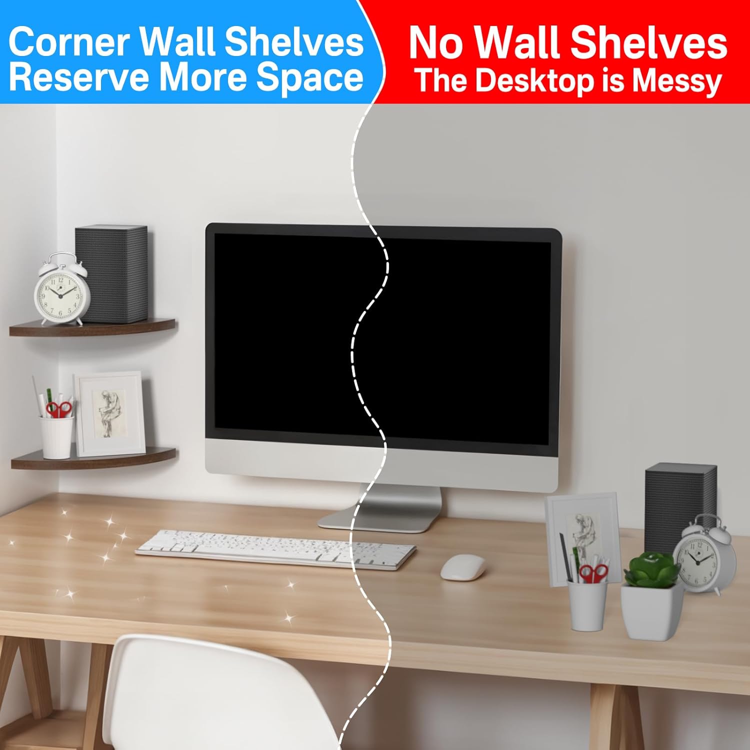 Corner Speaker Shelf for Small Speakers Set of 2